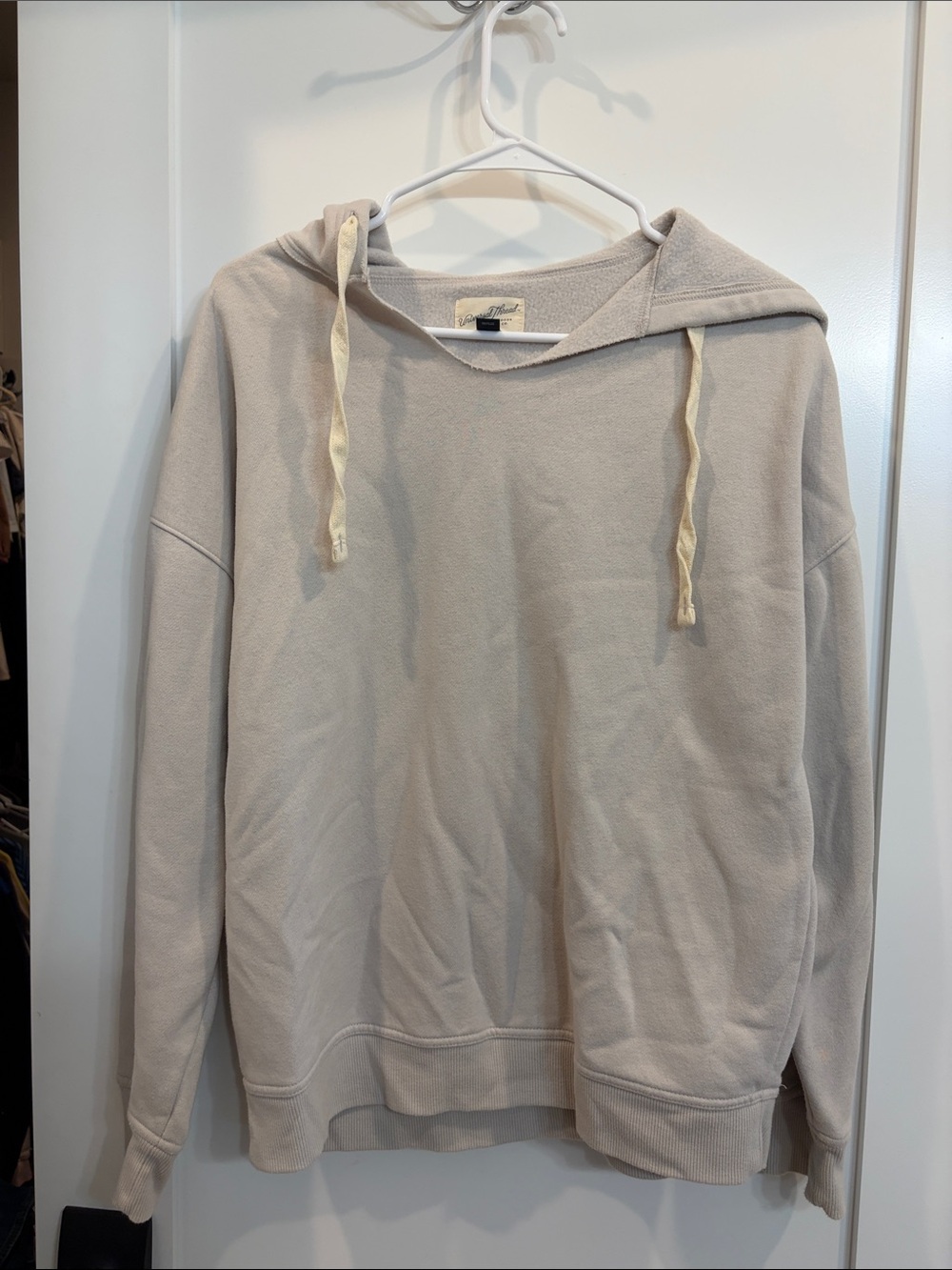 Universal Thread Light Beige Women's Hooded Pullover Sweatshirt